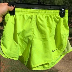 neon nike dri fit short with pantie liner